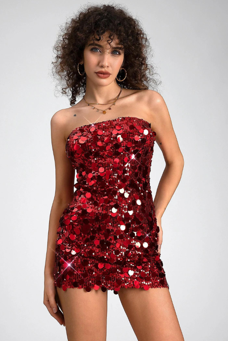 knee length dresses for ladies Penny Lane Navy Sequin Mini Dress - US 4 main image 0