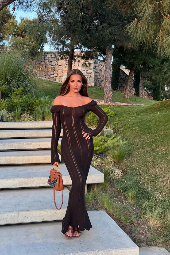 chinese dress ladies Crista Maxi- Black