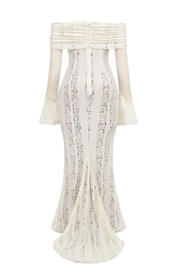 Georgette Lace Maxi- Ivory