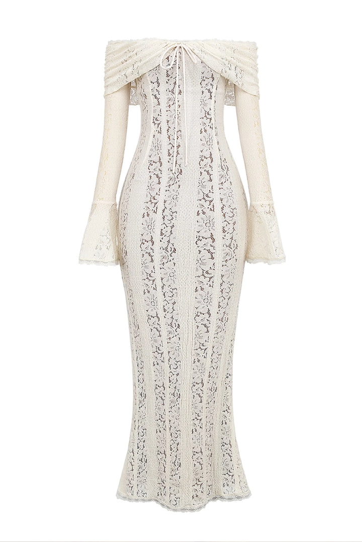 Georgette Lace Maxi- Ivory | Angel Lane Clothing Georgette Lace Maxi- Ivory | Angel Lane Clothing