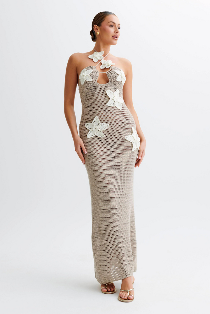 Kiara Crochet Maxi- Nude - M - Women's Fashion