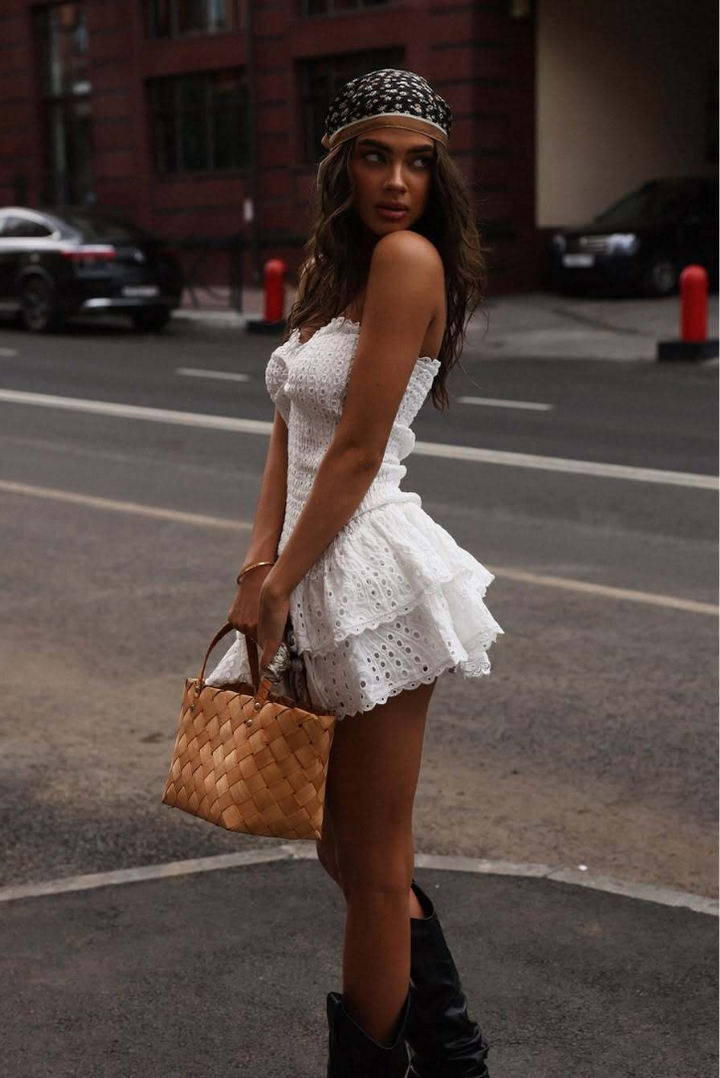white christmas dresses Monaco Mini Dress- White